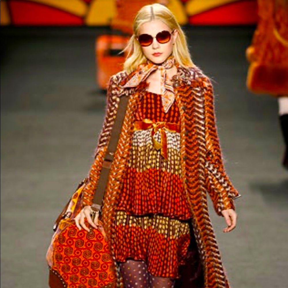 Anna Sui Fall 2006 Burnt Orange Woven Wool Coat 4